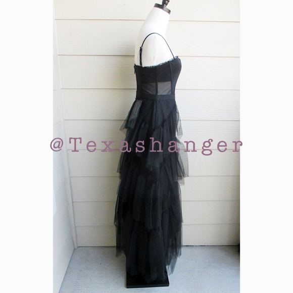 NWT BCBGMaxAzaria Oly Corset Tulle Gown Size 2 Black - Picture 12 of 15